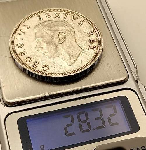 1949 Silver (.800) 5 Shillings - George VI 5 Shillings, SEXTVS REX