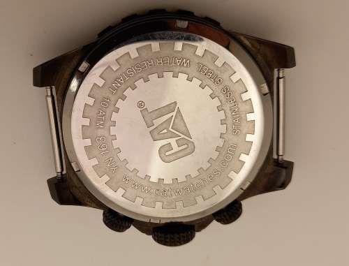-Caterpillar Men's Sport Chronograph Tachymeter Watch 10atm -Working - No Strap