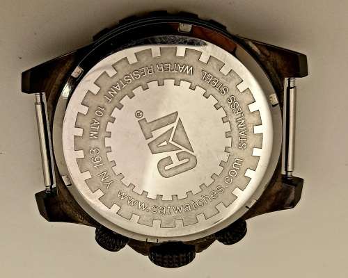 -Caterpillar Men's Sport Chronograph Tachymeter Watch 10atm -Working - No Strap