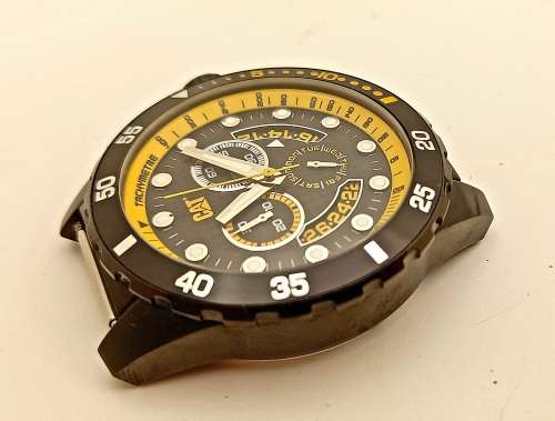-Caterpillar Men's Sport Chronograph Tachymeter Watch 10atm -Working - No Strap