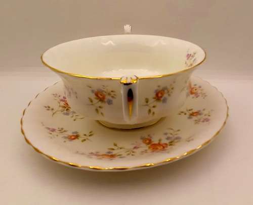 Vintage Royal Albert  `Peach Rose` Soup Coupe and Saucer (12 available)