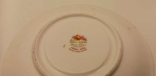 Vintage Royal Albert  `Peach Rose` Soup Coupe and Saucer (12 available)