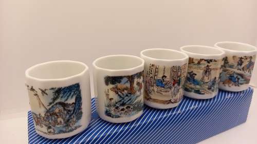 5 Korean Shot Glasses In Box 50X42mm