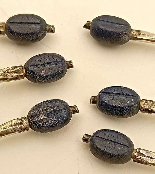 Antique or Vintage Silver Plate Coffee Bean Spoons EPNS made in England -Boxed 115mm