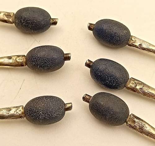 Antique or Vintage Silver Plate Coffee Bean Spoons EPNS made in England -Boxed 115mm