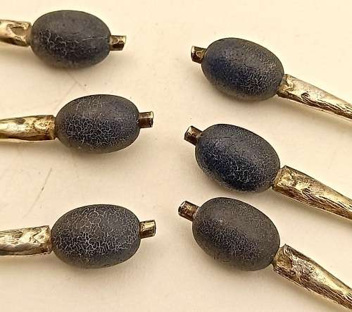 Antique or Vintage Silver Plate Coffee Bean Spoons EPNS made in England -Boxed 115mm