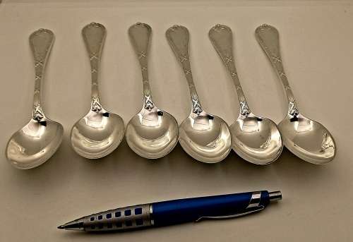 6 x Large Vintage E&Co R Elkington Plate Spoons (High Quality) 189mm