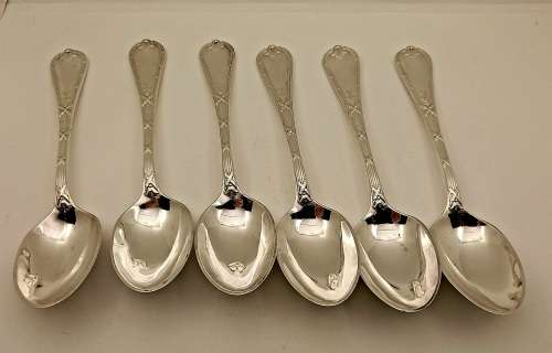 6 x Large Vintage E&Co R Elkington Plate Spoons (High Quality) 189mm