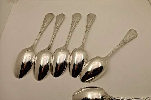 6 x Large Vintage E&Co R Elkington Plate Spoons (High Quality) 189mm