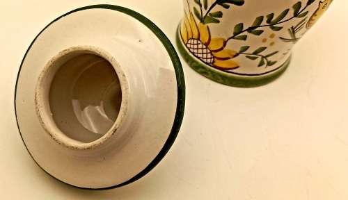 Vintage J.C Constancia Hand Painted Ginger Jar with Lid Made in Portugal 130x70mm