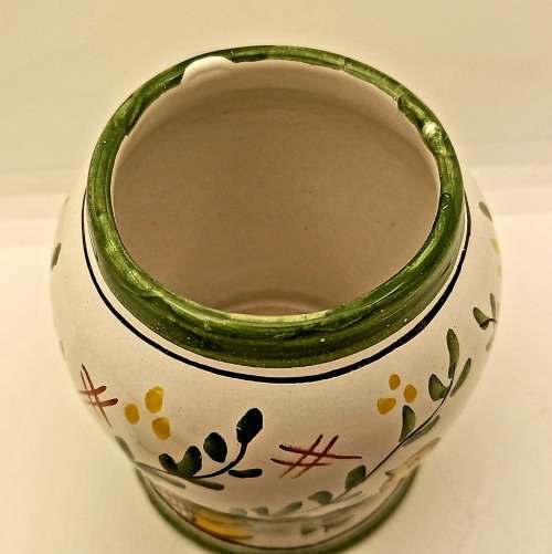 Vintage J.C Constancia Hand Painted Ginger Jar with Lid Made in Portugal 130x70mm