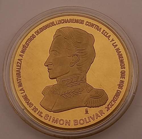 Large Explanada libertador simon bolivar jerusalem Medal in Capsule 93,85gram 51mmx5mm