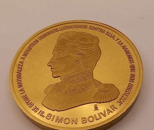Large Explanada libertador simon bolivar jerusalem Medal in Capsule 93,85gram 51mmx5mm