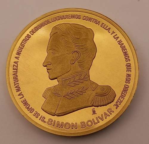 Large Explanada libertador simon bolivar jerusalem Medal in Capsule 93,85gram 51mmx5mm
