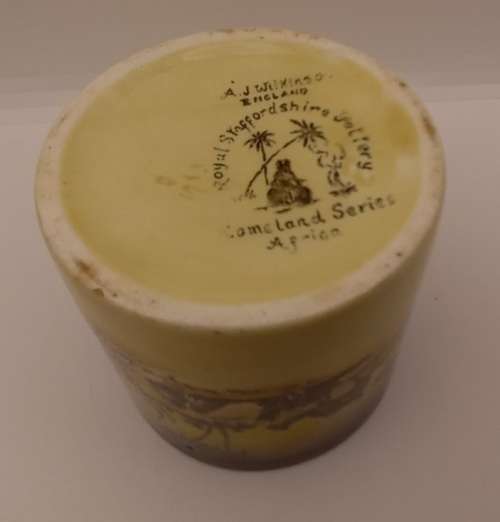 Rare Antique A.J Wilkinson Homeland Series Africa Royal Staffordshire Sugar Pot without Lid 76x80mm