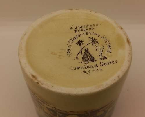 Rare Antique A.J Wilkinson Homeland Series Africa Royal Staffordshire Sugar Pot without Lid 76x80mm