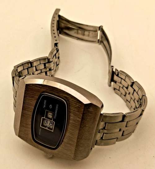 Pre-owned Vintage 1970's Continental Swiss Mechanical watch with digital display -working with case