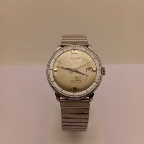 Vintage SORNADAT Swiss made Mens Mechanical watch 21 Jewels- Unbreakable Main Spring -Runs then stop