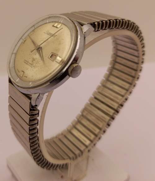 Vintage SORNADAT Swiss made Mens Mechanical watch 21 Jewels- Unbreakable Main Spring -Runs then stop
