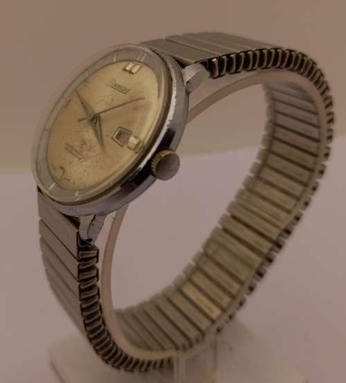Vintage SORNADAT Swiss made Mens Mechanical watch 21 Jewels- Unbreakable Main Spring -Runs then stop