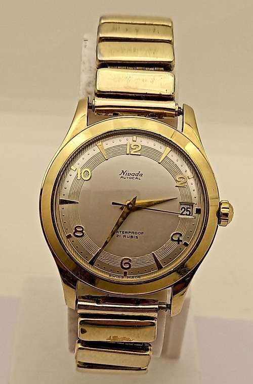 Vintage Nivada Autocal Incabloc Automatic 21 Rubis -Working with Rolled Gold strap