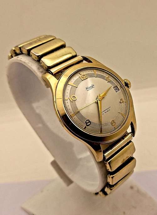 Vintage Nivada Autocal Incabloc Automatic 21 Rubis -Working with Rolled Gold strap