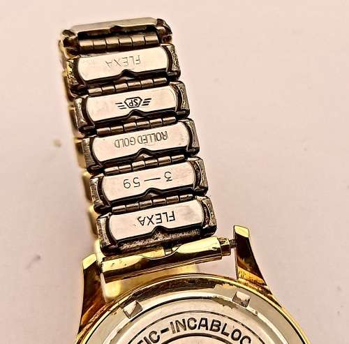 Vintage Nivada Autocal Incabloc Automatic 21 Rubis -Working with Rolled Gold strap