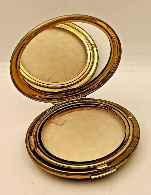 Vintage Ladies Powder Compact with Mirror  82mm in Diameter