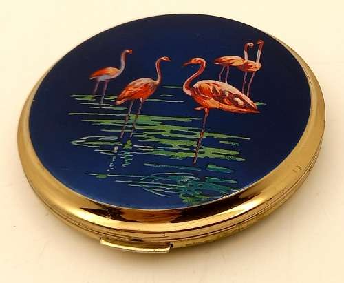 Vintage Ladies Powder Compact with Mirror  82mm in Diameter