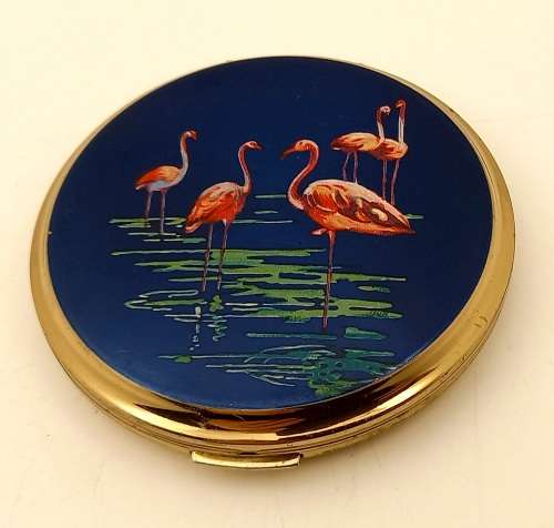 Vintage Ladies Powder Compact with Mirror  82mm in Diameter