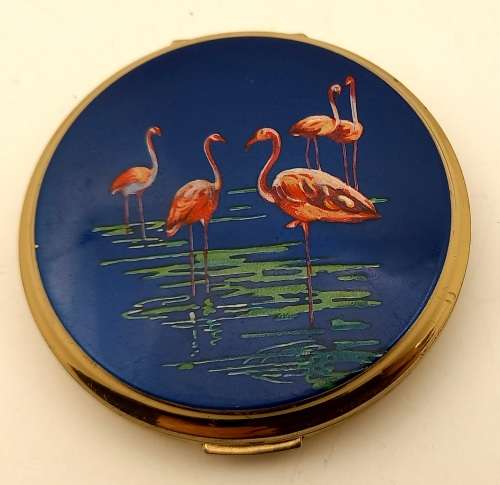 Vintage Ladies Powder Compact with Mirror  82mm in Diameter