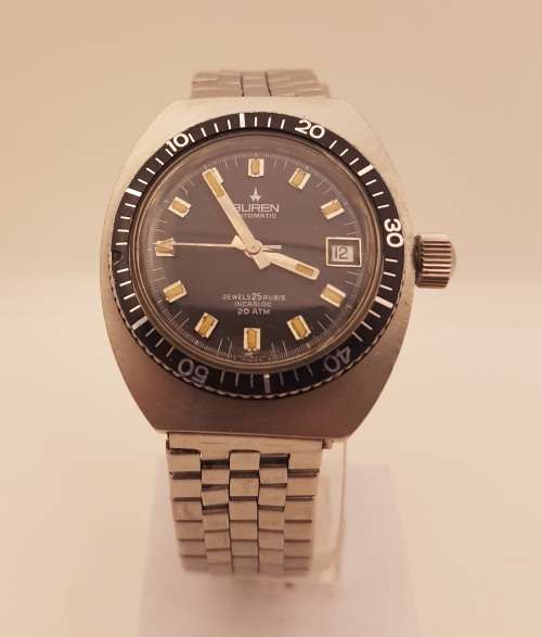 Vintage Mens Swiss Made BUREN Automatic Watch 25 Rubis Incabloc 20 ATM -working -holding Time