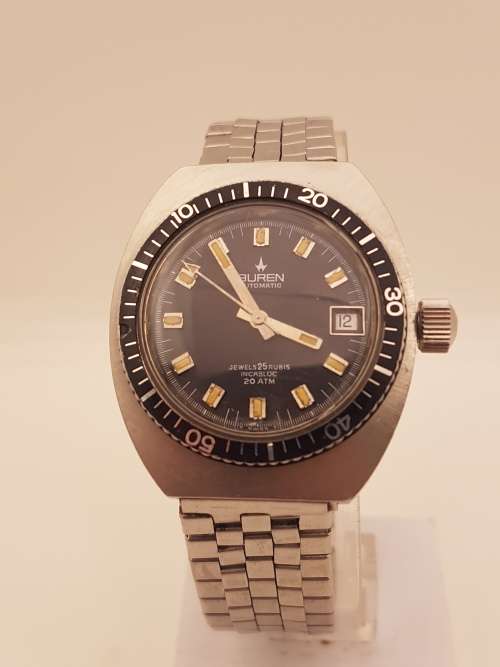 Vintage Mens Swiss Made BUREN Automatic Watch 25 Rubis Incabloc 20 ATM -working -holding Time