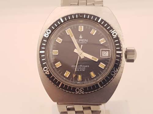 Vintage Mens Swiss Made BUREN Automatic Watch 25 Rubis Incabloc 20 ATM -working -holding Time