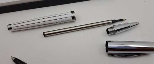 Original Balmain Ball point Pen in Case -Paris- Branded -Liberty - Compare size with parker in Photo