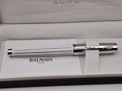 Original Balmain Ball point Pen in Case -Paris- Branded -Liberty - Compare size with parker in Photo