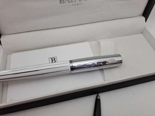 Original Balmain Ball point Pen in Case -Paris- Branded -Liberty - Compare size with parker in Photo