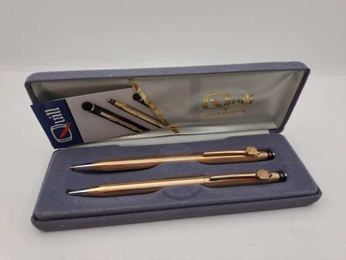 1/20 14ct Gold filled Quil Pen&Pencil set U.S.A- in Original Case - Lifetime Guarantee-Branded