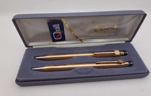 1/20 14ct Gold filled Quil Pen&Pencil set U.S.A- in Original Case - Lifetime Guarantee-Branded