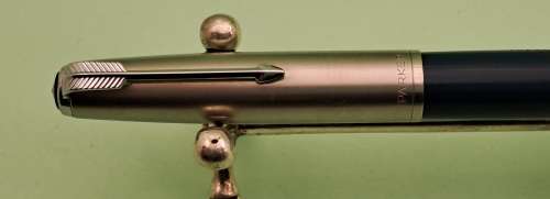 Vintage 1961 Parker 51 Fountain pen with squeeze Converter -engraved on Barrel Geelkoperwinkel