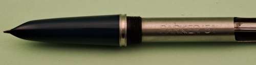 Vintage 1961 Parker 51 Fountain pen with squeeze Converter -engraved on Barrel Geelkoperwinkel