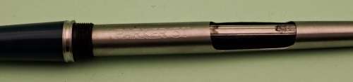 Vintage 1961 Parker 51 Fountain pen with squeeze Converter -engraved on Barrel Geelkoperwinkel