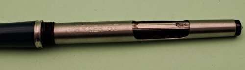 Vintage 1961 Parker 51 Fountain pen with squeeze Converter -engraved on Barrel Geelkoperwinkel