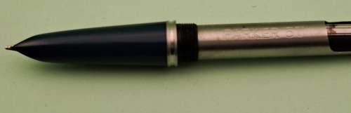 Vintage 1961 Parker 51 Fountain pen with squeeze Converter -engraved on Barrel Geelkoperwinkel