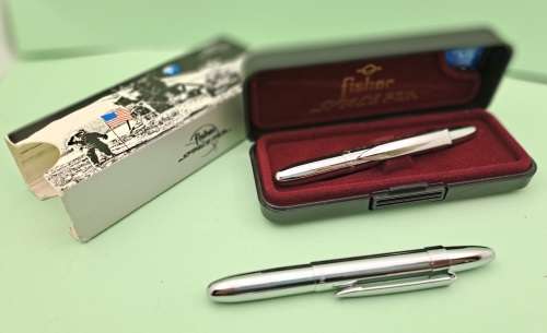 2 1960's original Fisher Astronaut Space Pens used by NASA-writes at every angle even upside down