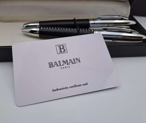 Original Balmain roller Ball and Ballpoint Pen in Case -Paris- Branded -RMB  Bank - Paris