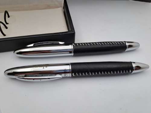 Original Balmain roller Ball and Ballpoint Pen in Case -Paris- Branded -RMB  Bank - Paris