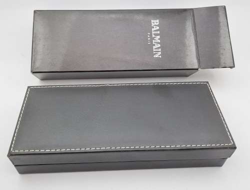 Original Balmain roller Ball and Ballpoint Pen in Case -Paris- Branded -RMB  Bank - Paris