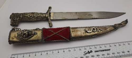 Antique Greek dagger, commemorating the Greek War of Independence, March 17, 1821 with sheath