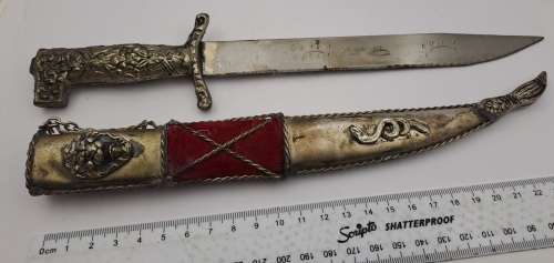 Antique Greek dagger, commemorating the Greek War of Independence, March 17, 1821 with sheath